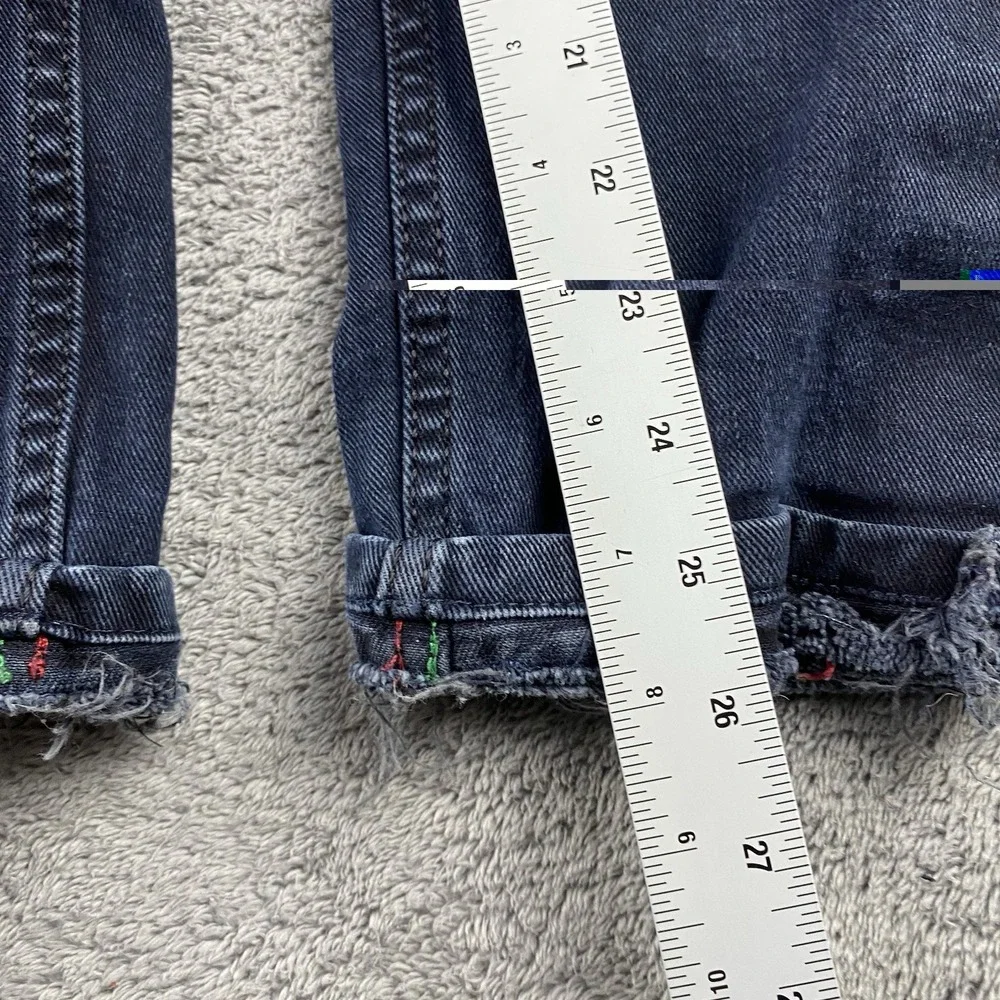 Levis Straight Leg Jeans Womens‎ W36x26 Navy Blu Dark Wash Mid Rise Cuffed